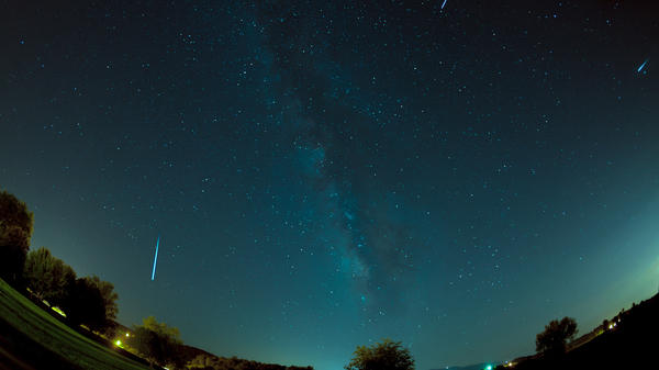 Shooting stars at night.